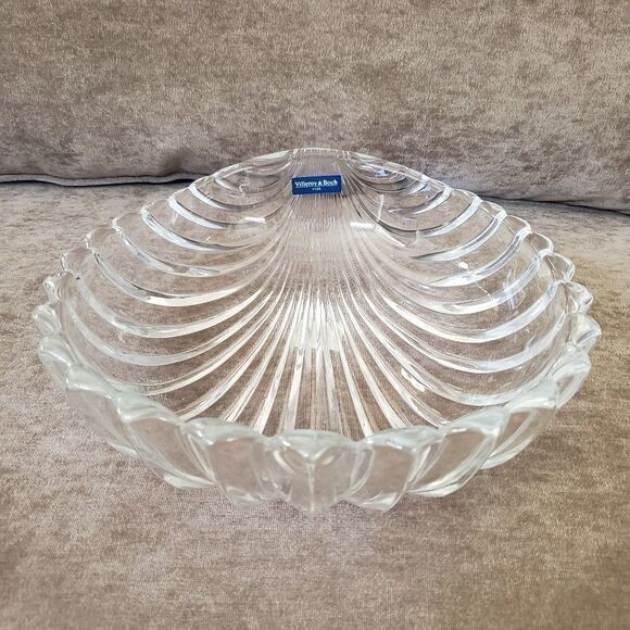 Villeroy & Boch Lilian Crystal Clam Shell Shaped 11" Serving Bowl - Picture 1 of 12